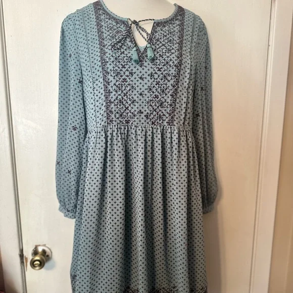 NWT Lucky Brand Blue&Black medium dress - Picture 2 of 7